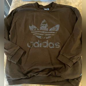 Adidas Black Sweatshirt with Floral Logo